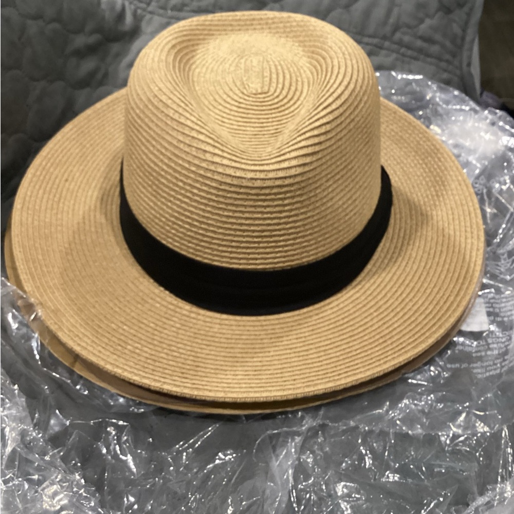 NWT Unisex Furtalk Paper Straw Adjustable Fedora